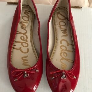 Sam Edelman size 8 1/2 red leather flat